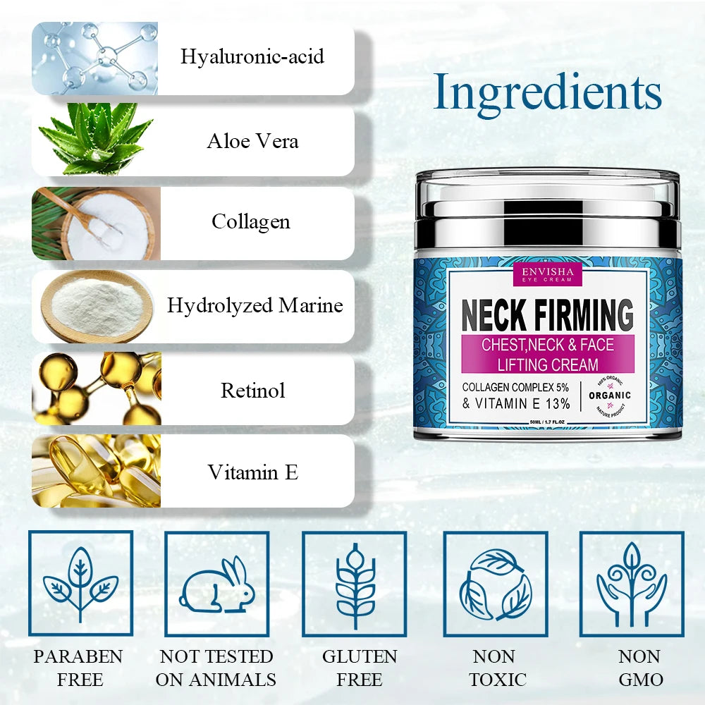 ENVISHA Retinol Neck Firming Cream – Anti-Aging & Skin Tightening